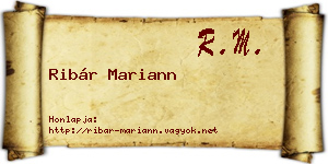 Ribár Mariann névjegykártya