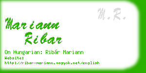 mariann ribar business card
